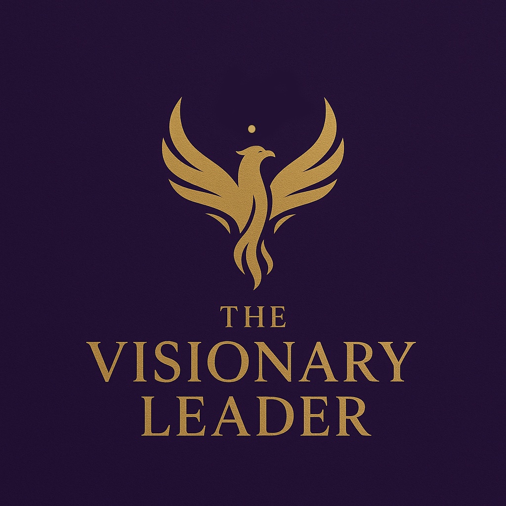 The Visionary Leader: a gold phoenix rising on a deep plum background